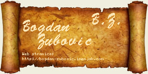 Bogdan Zubović vizit kartica